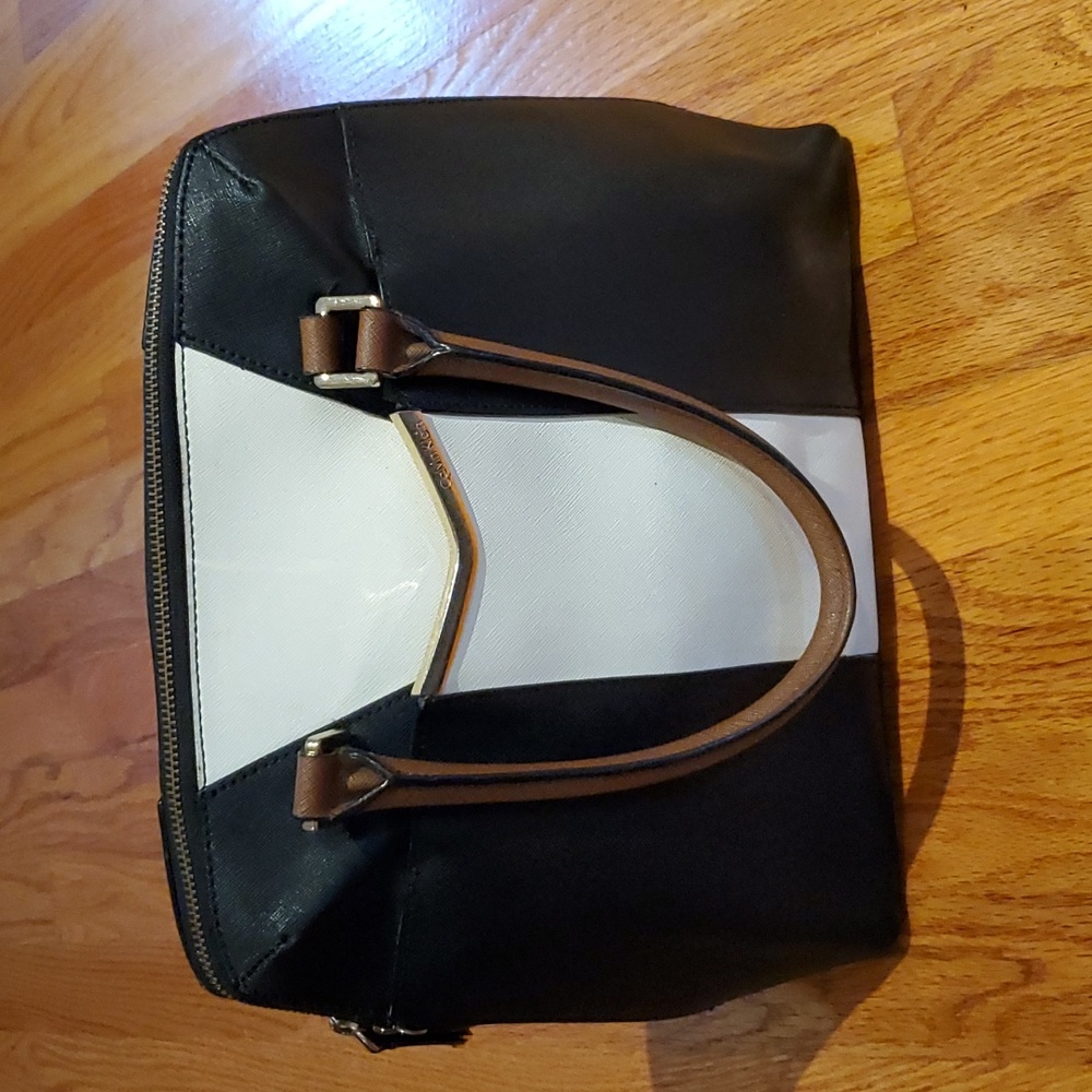 Calvin Klein bag, black/ivory/gold. Great condition, see pics, lots of pockets